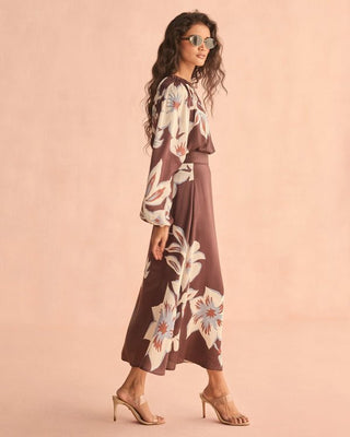 Nalini Wrap Skirt, Adrienne Ganache