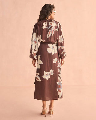 Nalini Wrap Skirt, Adrienne Ganache
