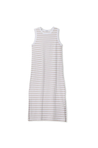 Lanell Stripe Supima Cotton Dress, Driftwood Stripe