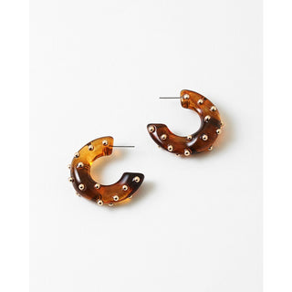 Brown Studded Resin Hoops
