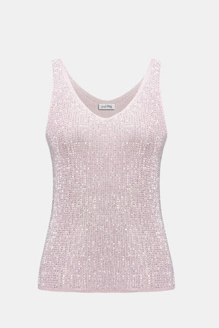 Metallic Knit Tank, Petal Pink