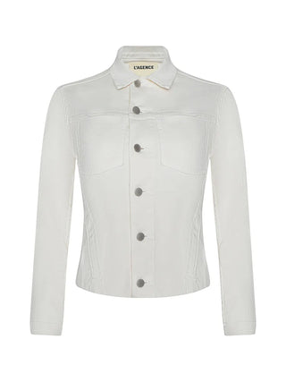 Janelle Slim Raw Jacket, Ecru