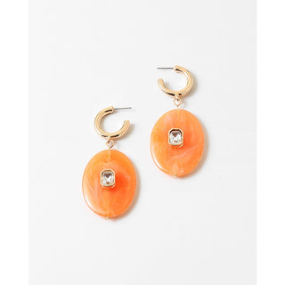 Orange Resin Drop Earrings