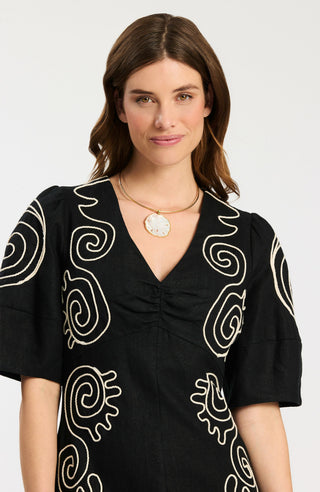 Posey Linen Embroidered Dress