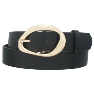 Organic Oval Buckle Belt - Black