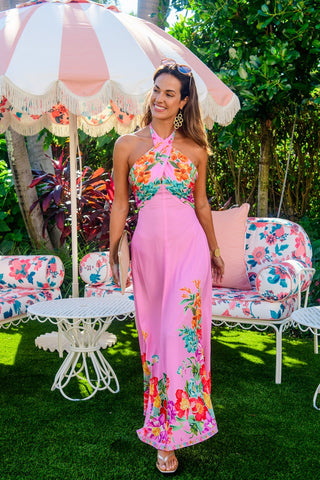 Aubrey Dress, Tulip Tapestry - Cotton Candy
