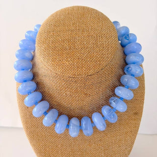 The Rory Rondelle Beaded Necklace - Light Blue