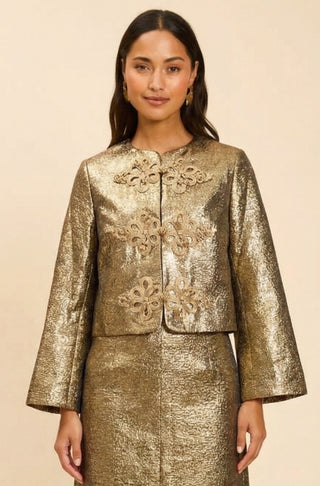 Vienna Crop Jacket , Gold