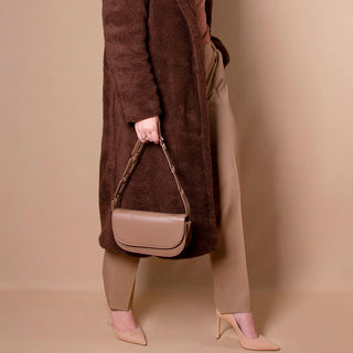 Inez Taupe Vegan Shoulder Bag