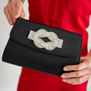 Molly Faille Clutch  - Rhinestone Knot