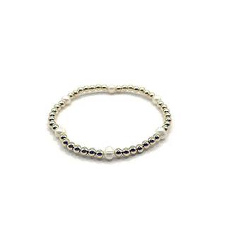 Grace Gold Beaded Bracelet, Pearl - 4mm