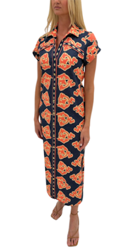 Iva Midi, Navy/Coral