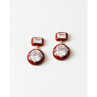 Enamel Burgundy Studs