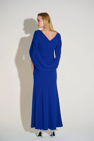Royal Sapphire Scuba Crepe Trumpet Gown