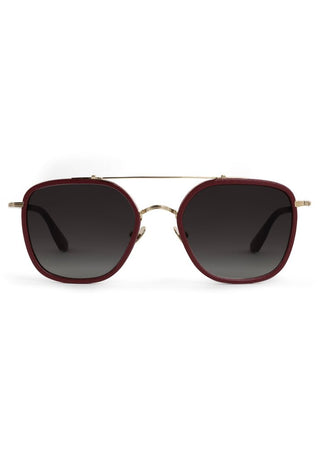 Austin | 12k Titanium + Burgundy Leather - 12k Titanium + Burgundy/Leather