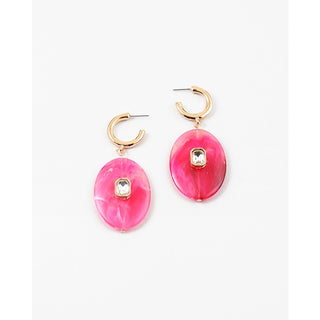 Pink Resin Drop Earrings