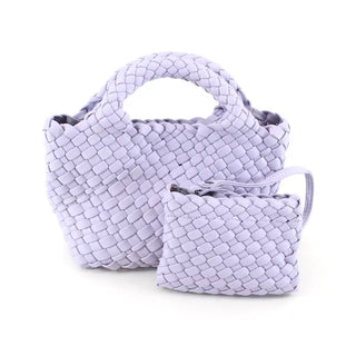 Small Woven Crossbody Bag, Lavender