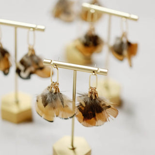 Quail Feather Tassel Earrings