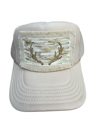 Antler Trucker Hat, Cream