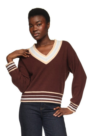 Stitchy Trim V Sweater
