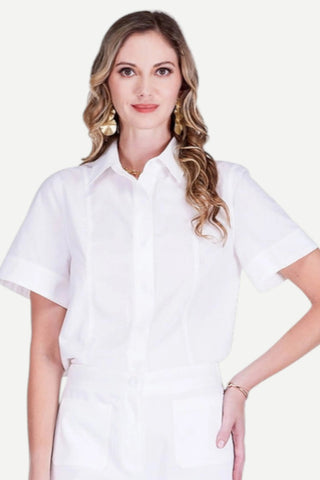 Lantern Sleeve Blouse, White