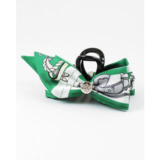 Silk Scarf Hair Clip, Green