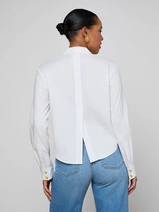 Cosette Crop Hi Lo Top, White