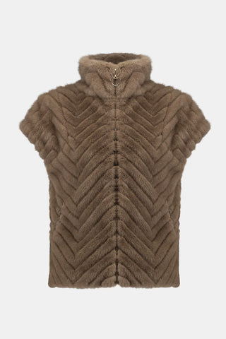 Faux Fur Vest With Zipper