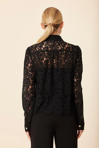 Lace Pearl Button Blouse