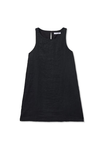 Aileen Linen Dress, True Black