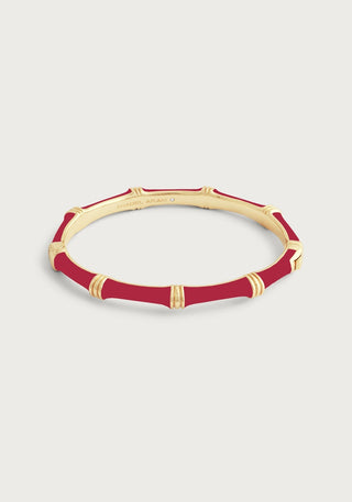 Bamboo Enameled Hinged Bangle