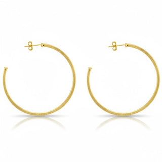 Perfect Hoop Earrings - 18k Brushed Gold Plated