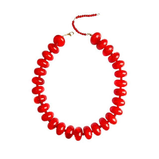Bailey Chunky Beaded Necklace, Red
