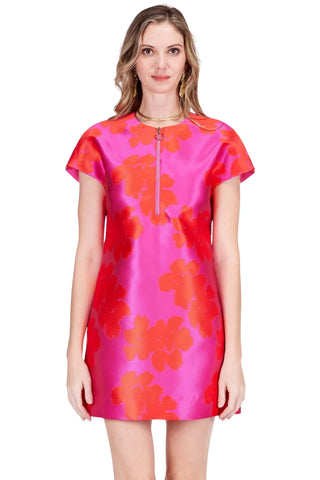 Shift Dress Hibiscus Brocade