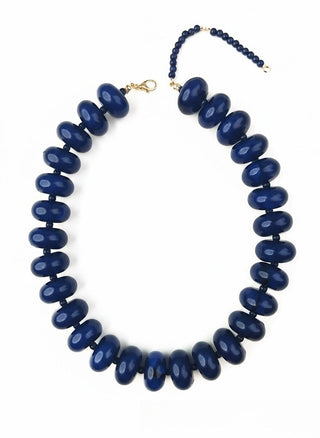 Bailey Chunky Beaded Necklace, Navy