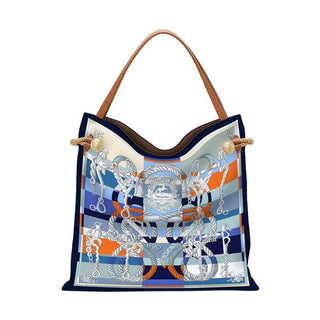 Tricia Tote Bag - Blue/Orange