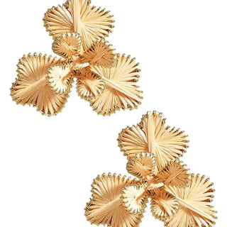 Kaia - Raffia Flower Earring Natural