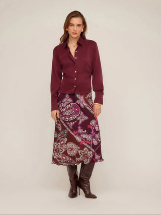 Tawnie Side Pleat Shirt, Wine