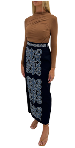 Dillon Skirt, Navy/Light Blue