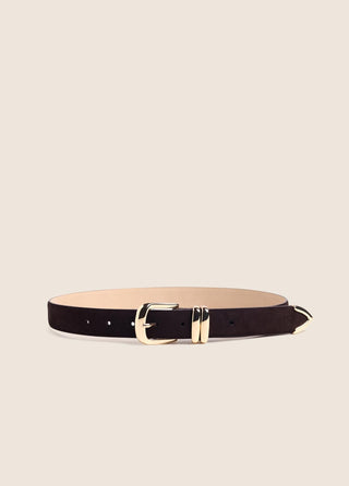 Suede Jordan Belt, Chocolate