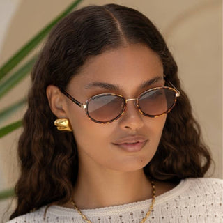 Jordan Acetate Oval Sunglasses - Amber Tortoise