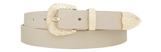 Flor Embossed Western Belt, Khaki
