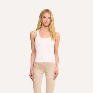 Adira Scoop Neck Tank, Vintage White