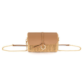 Straw Crossbody, Beige