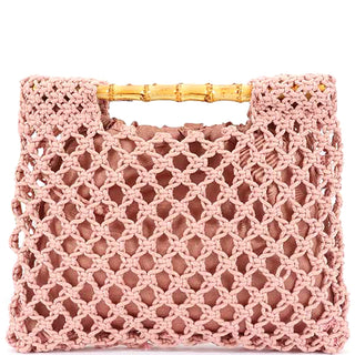 Bamboo Handle Bag, Pink