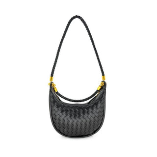 Mini Woven Hobo  - Black
