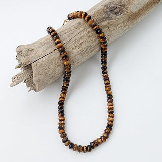 Rondelle Beaded Necklace, Brown