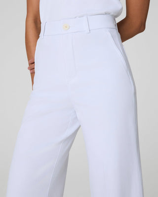 Twill Cropped Wide Leg Pant, Classic White