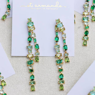 Green Ombre Crystal Earrings