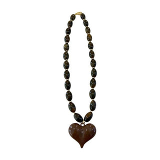 Roxie Beaded Necklace  - Brown